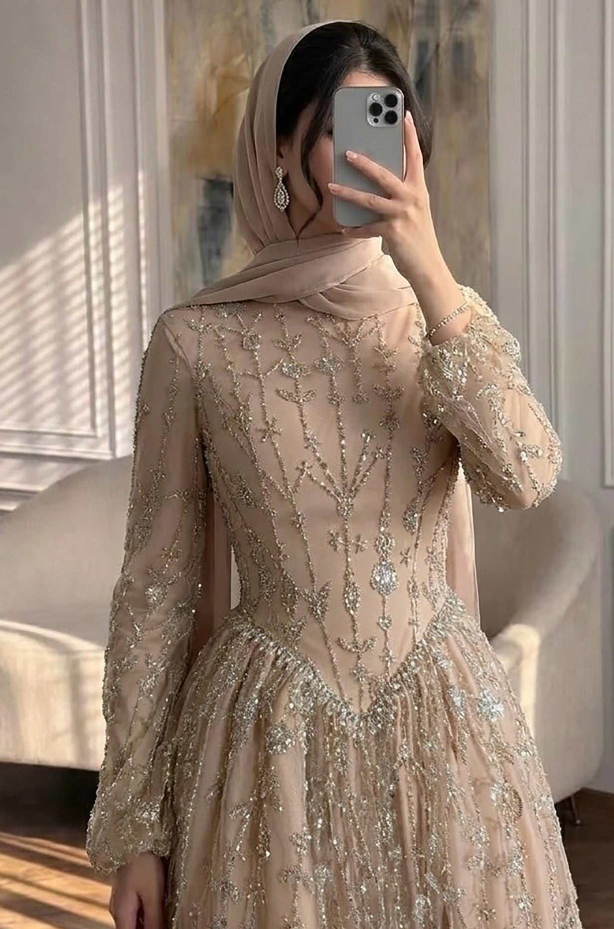 Zariya Gown With Crystal Chain