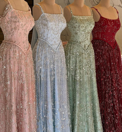 Zariya Pearl Beaded Gown