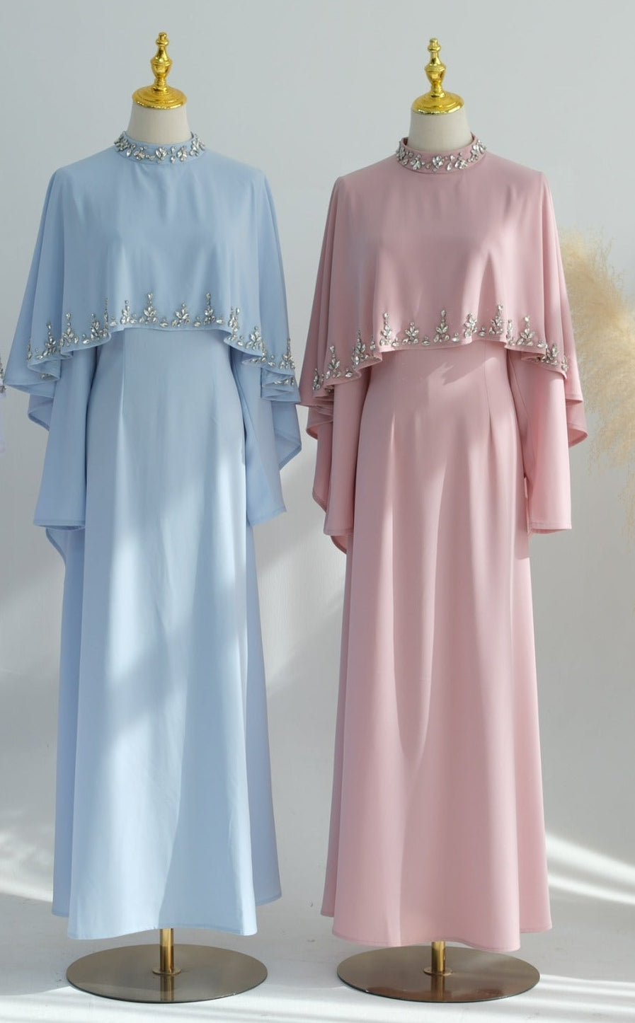 Zaibah Beaded Cape Dress