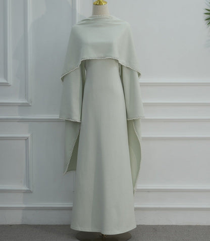 Yazira Pearl Cape Dress