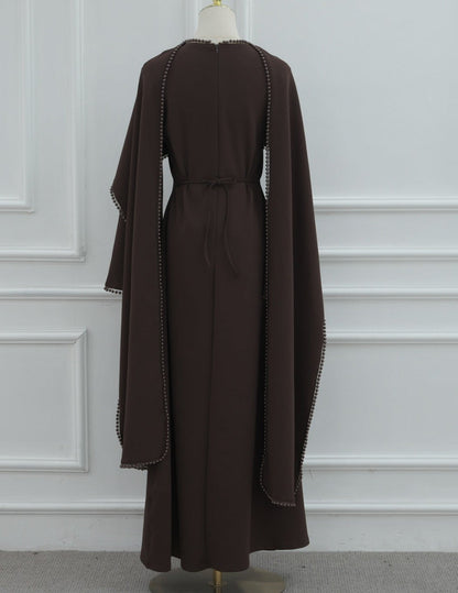 Yazira Pearl Cape Dress