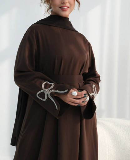 Sumara Bow Embroidery Abaya