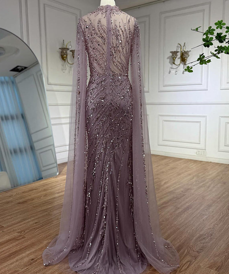 Ella Cape Gown-Dusty Rose