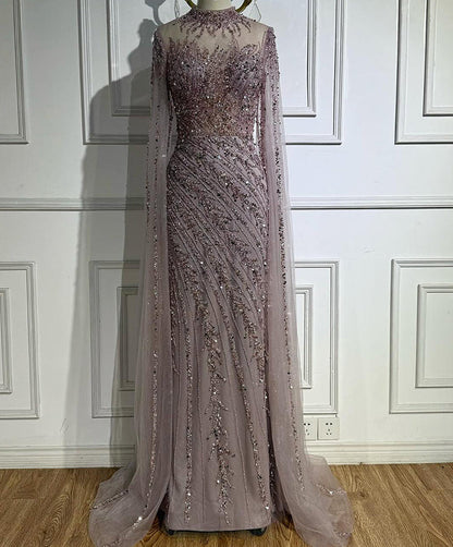 Ella Cape Gown-Dusty Rose