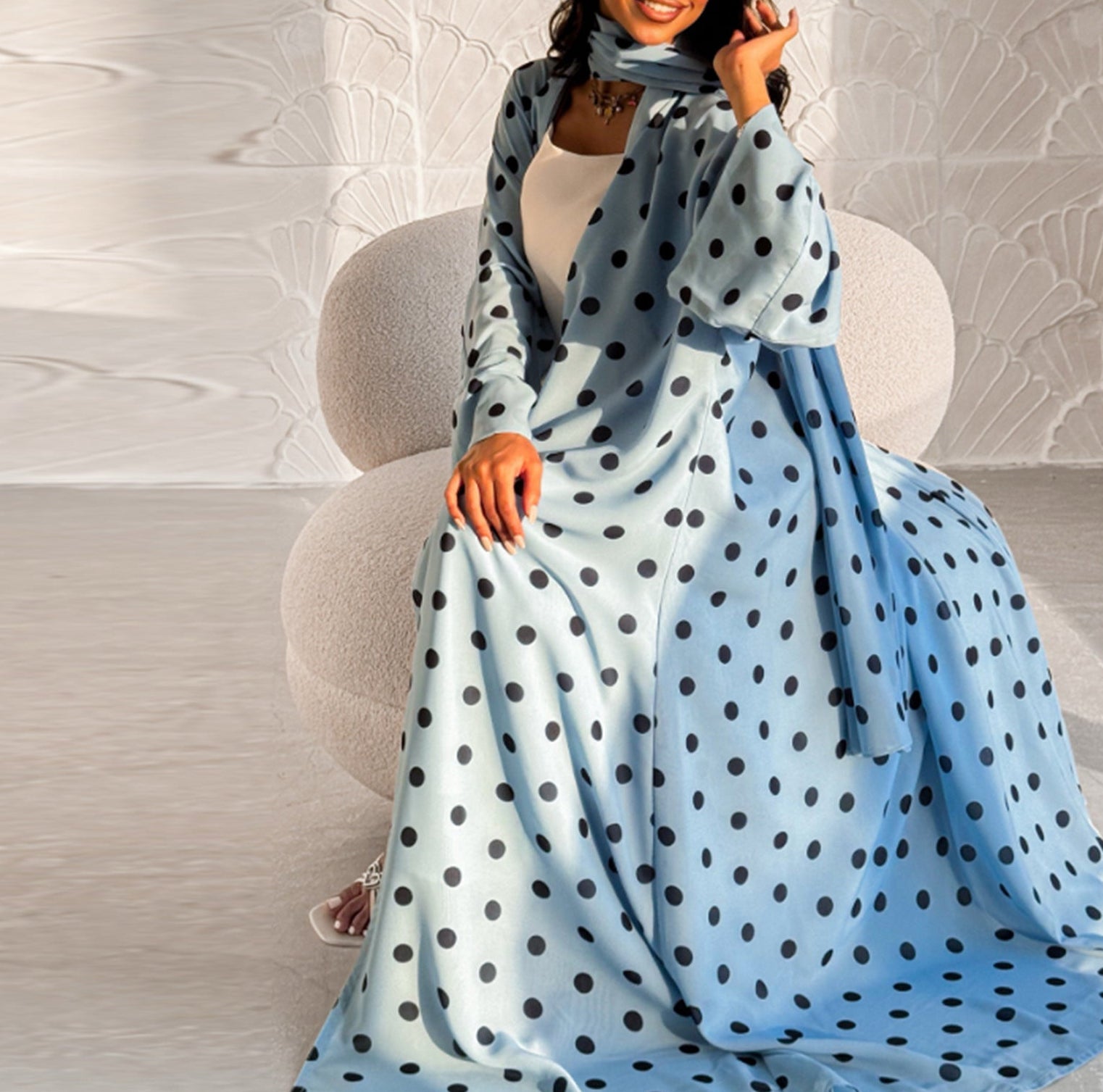 Reeah Polkadot Abaya Set