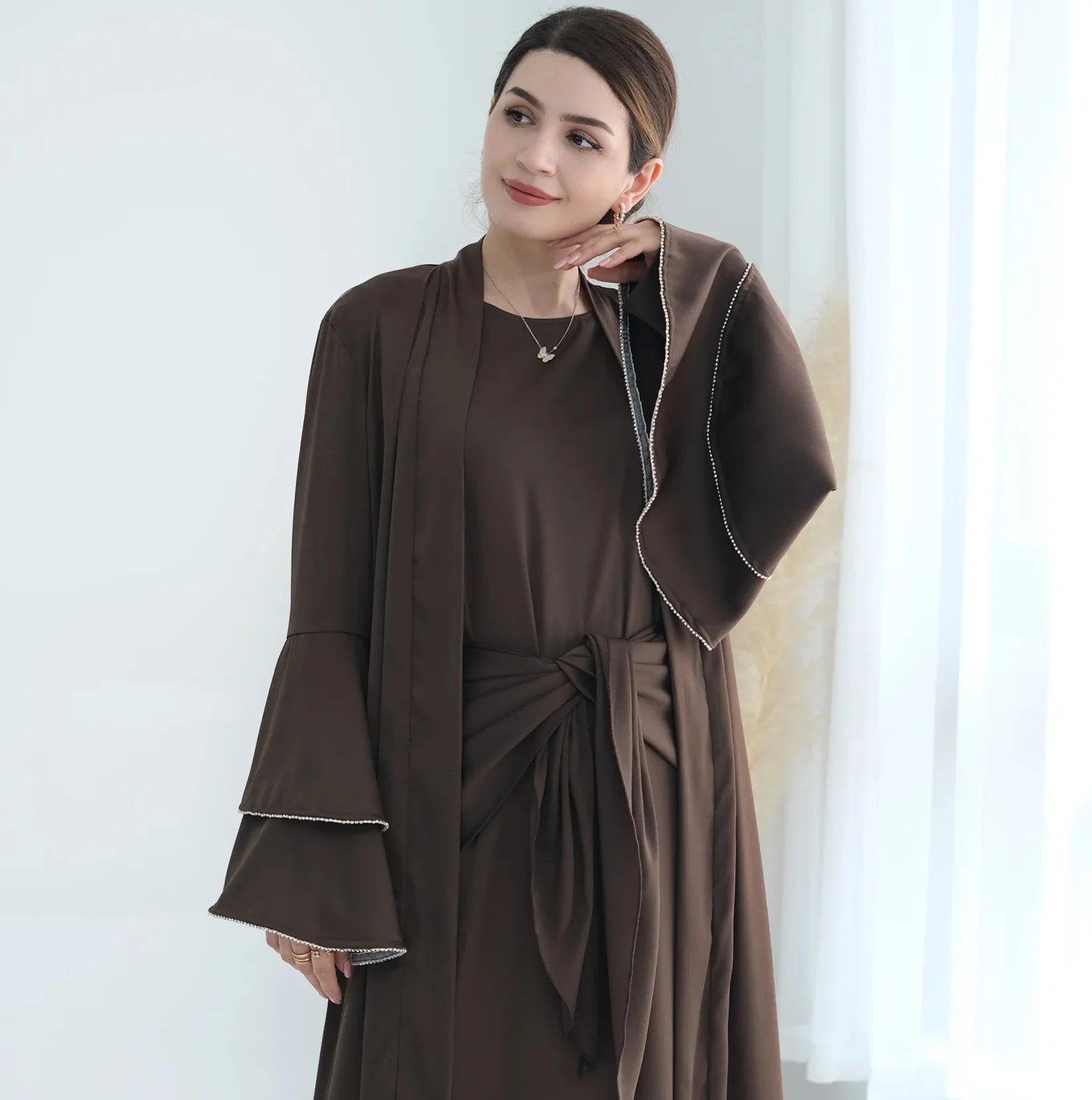 Humera Satin Abaya Set