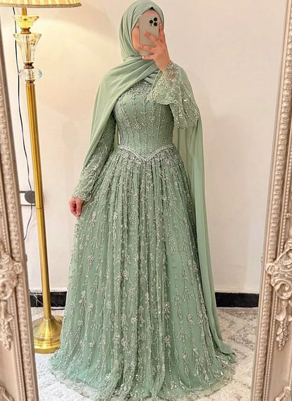 Zariya Gown With Crystal Chain
