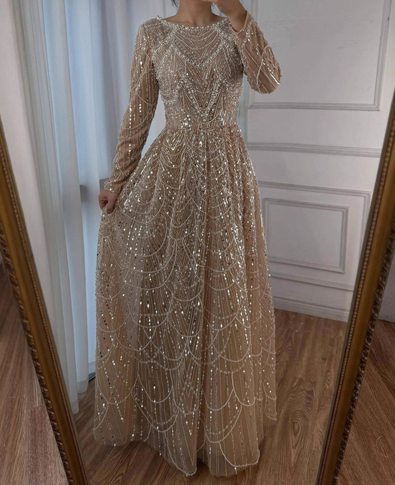 Aarya Beaded Flare Gown