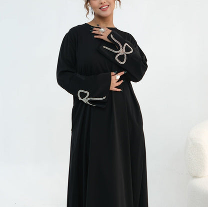 Sumara Bow Embroidery Abaya