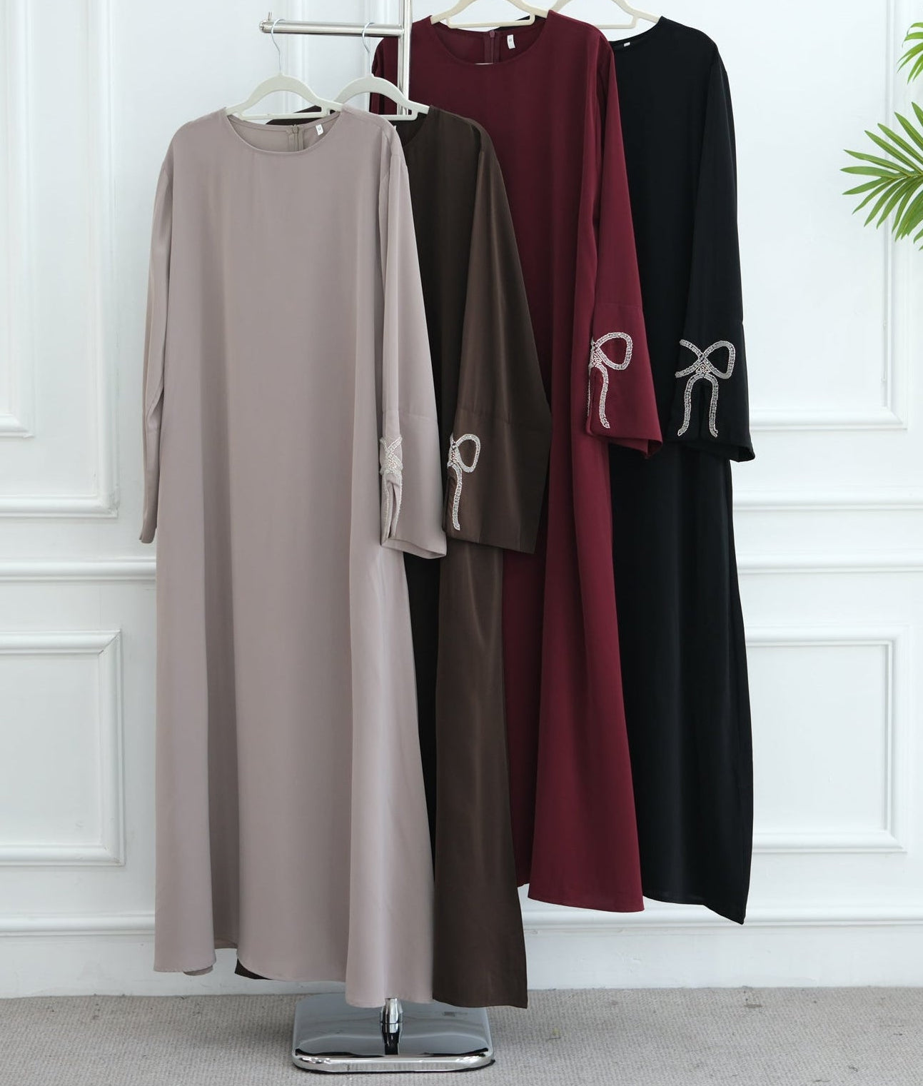 Sumara Bow Embroidery Abaya