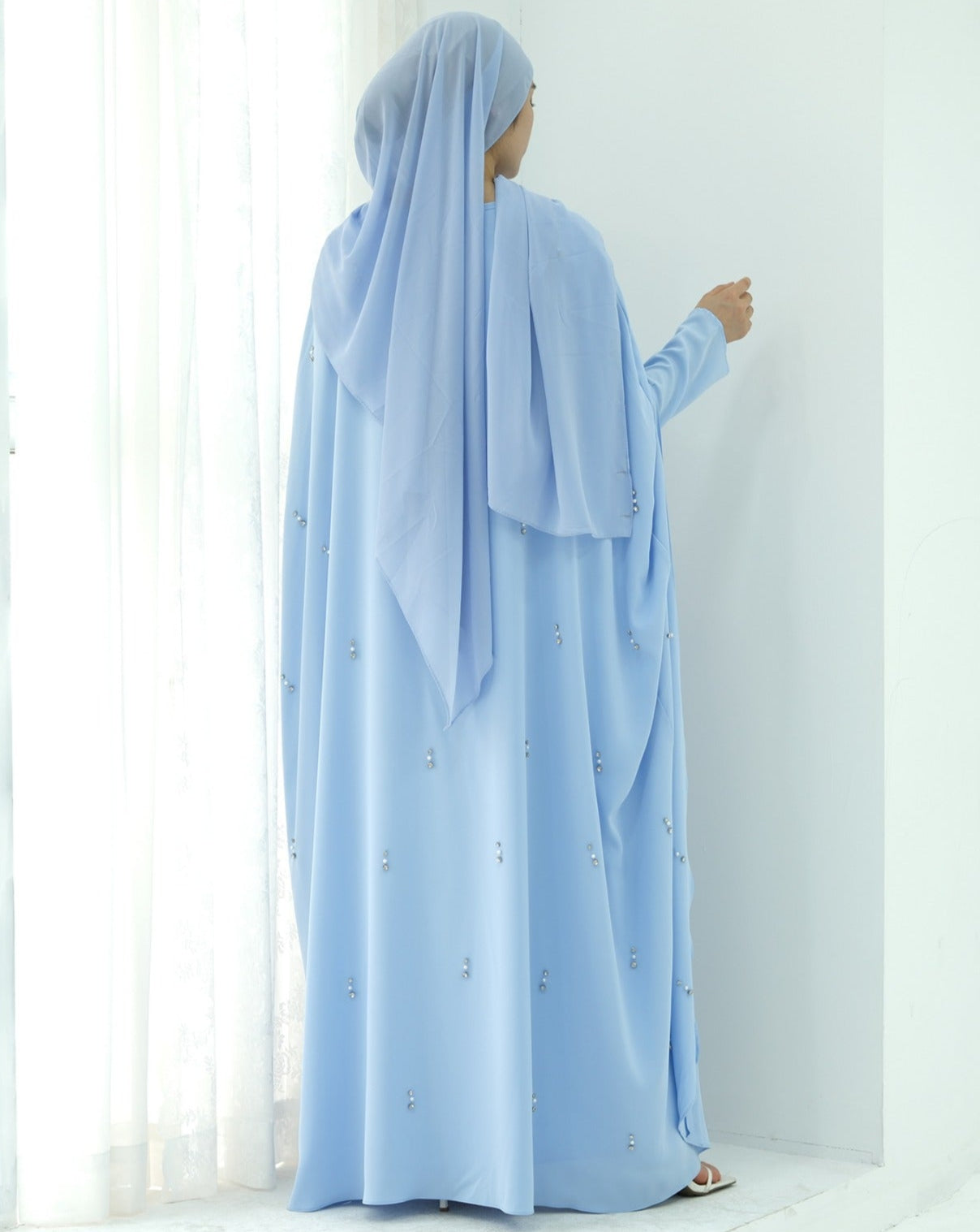 Minhal Beaded Cape Dress