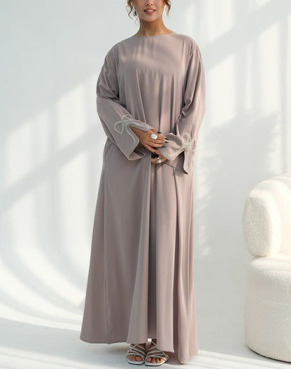 Sumara Bow Embroidery Abaya