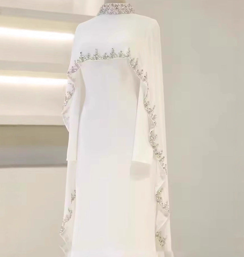 Aya Beaded Cape Dress