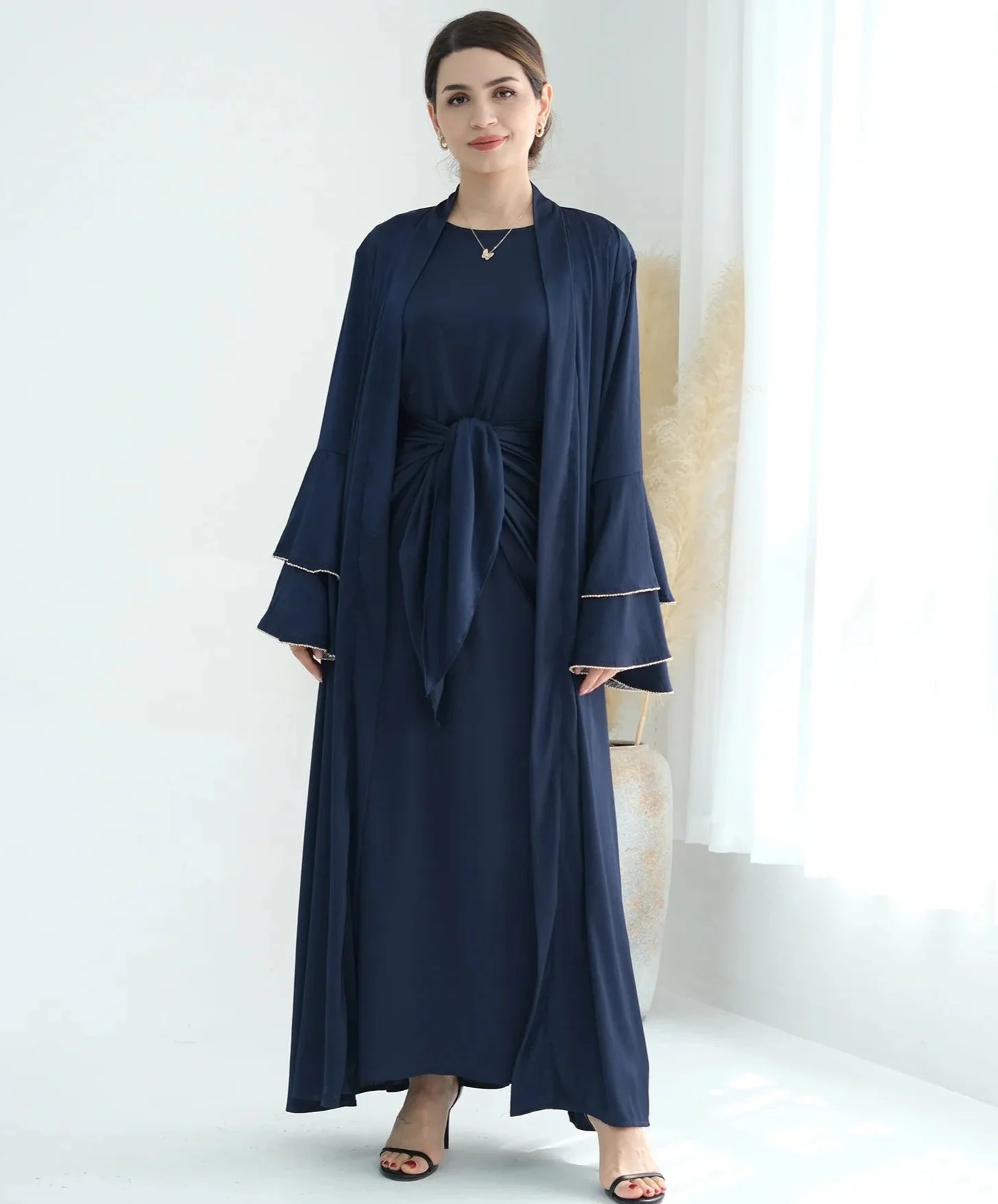 Humera Satin Abaya Set