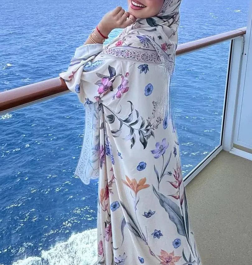 Saima Floral Abaya & Hijab