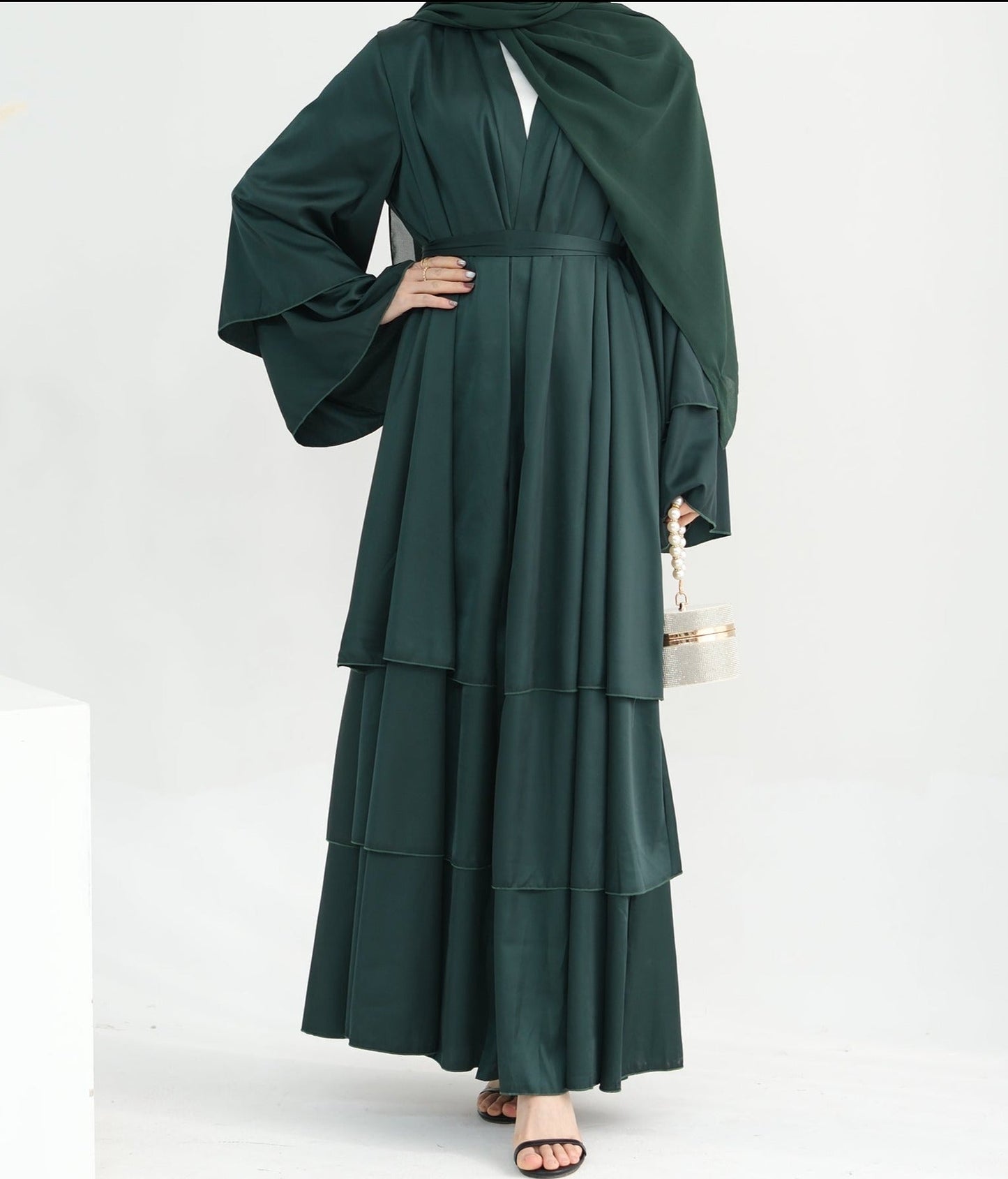 Ines Satin Layered Abaya