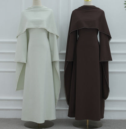 Yazira Pearl Cape Dress