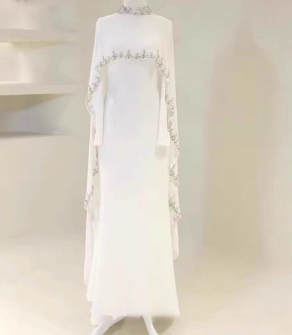 Aya Beaded Cape Dress