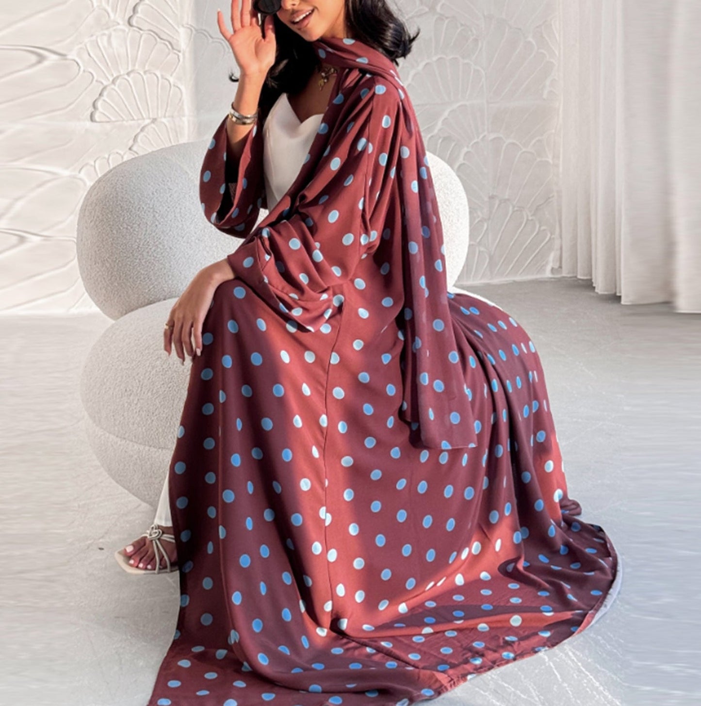 Reeah Polkadot Abaya Set