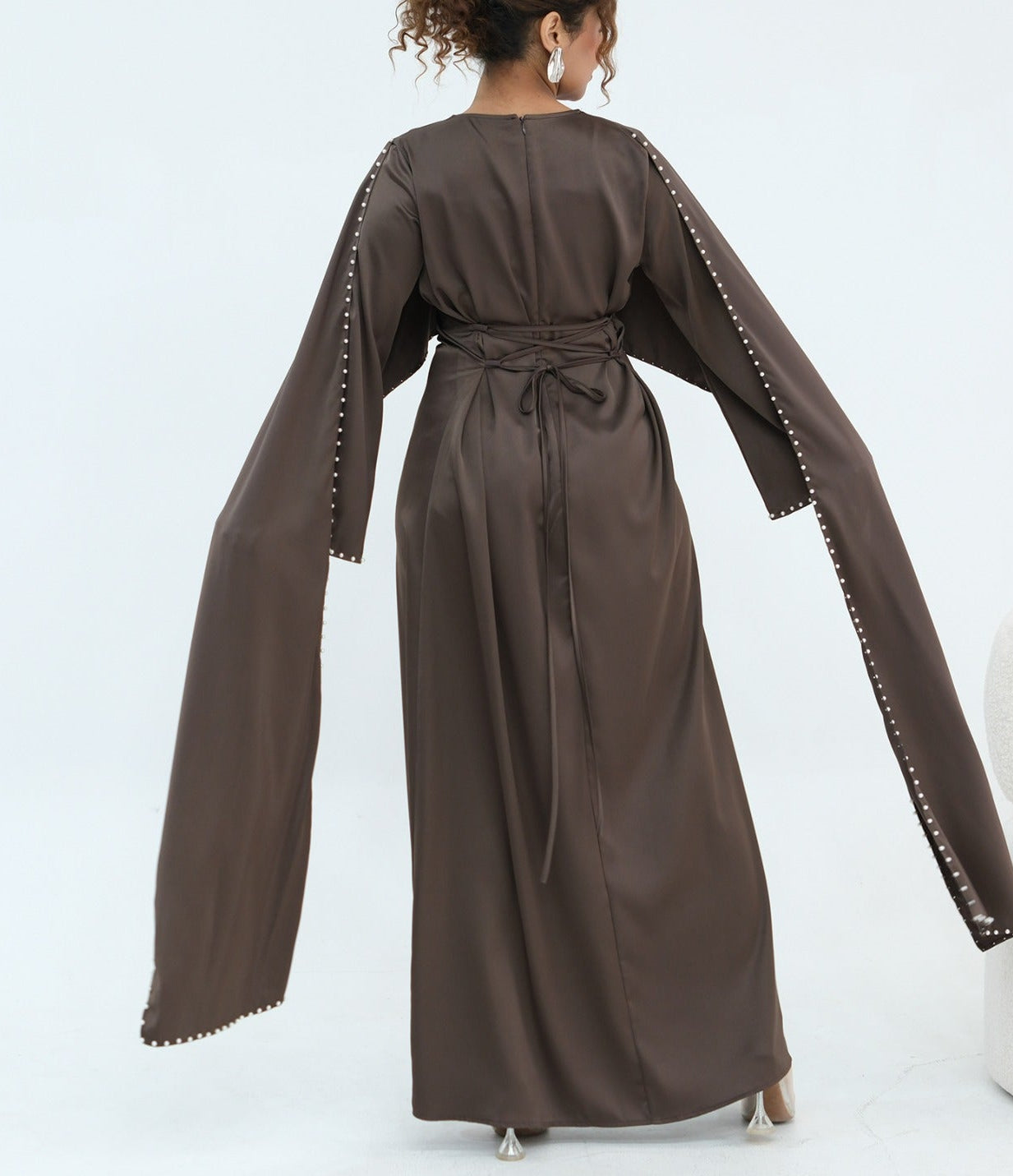 Zamina Pearl Dress- Satin Material