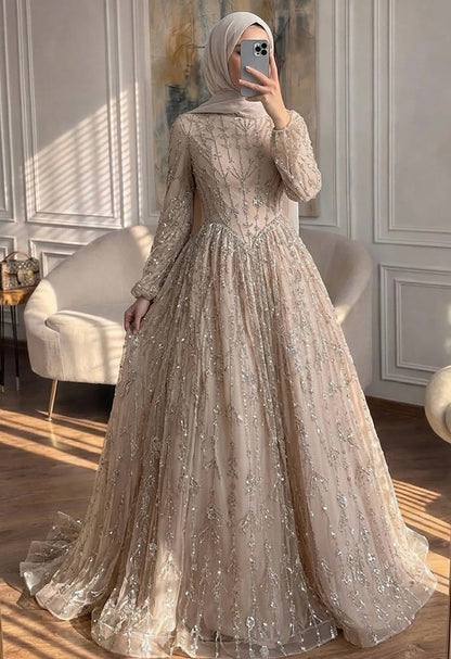 Zariya Gown With Crystal Chain