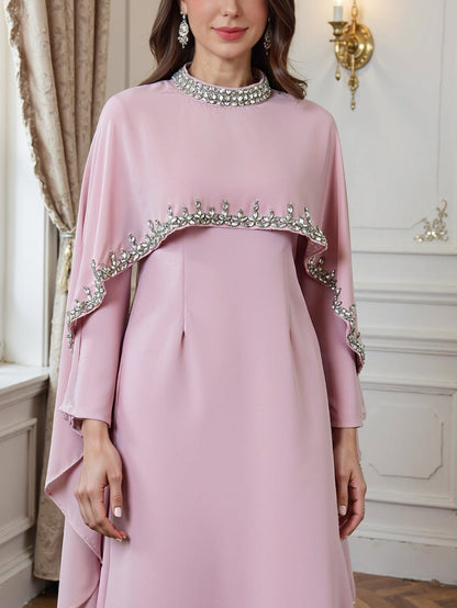 Aya Beaded Cape Dress