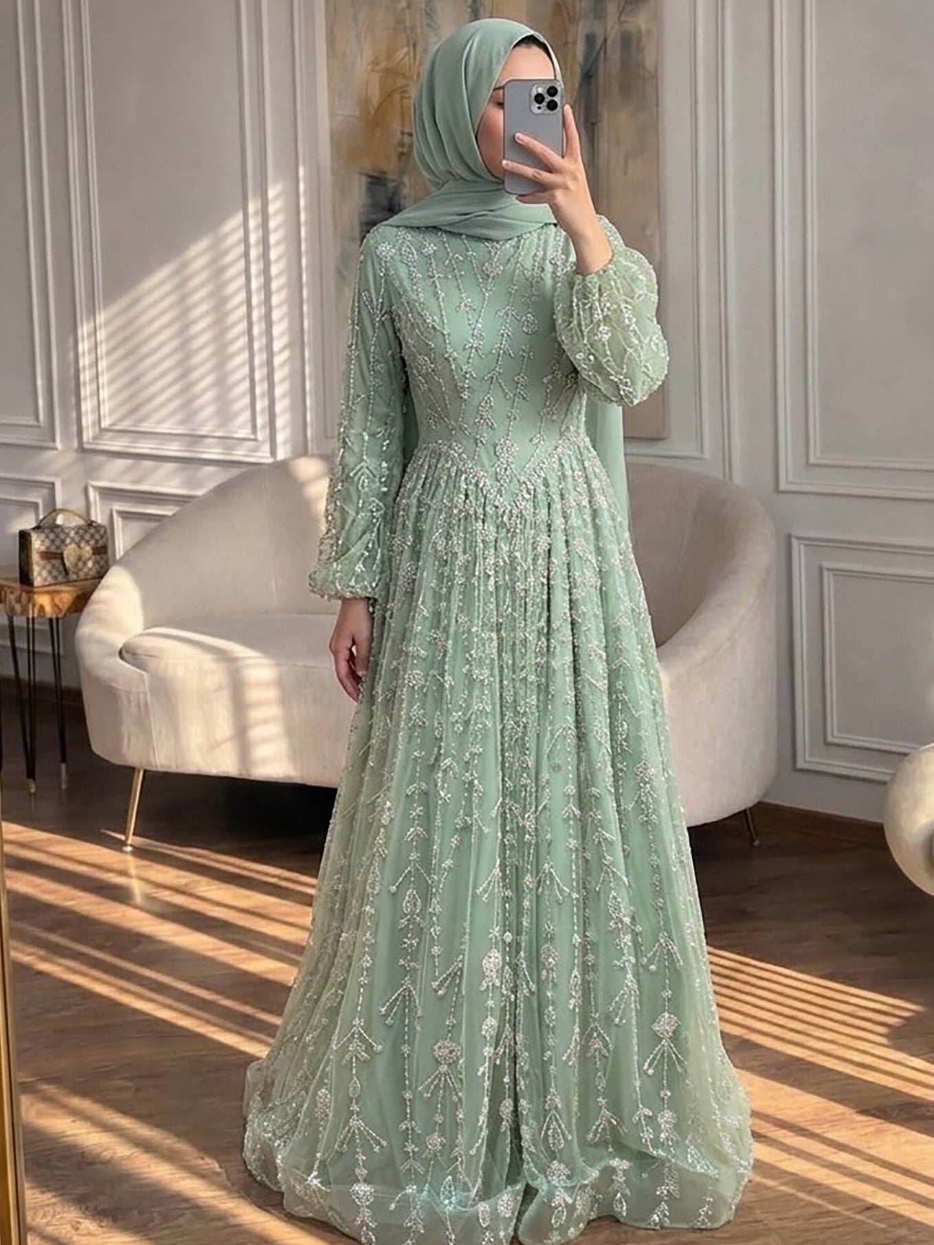 Zariya Gown With Crystal Chain