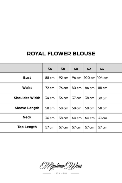 Royal Flowers Blouse in Light Blue
