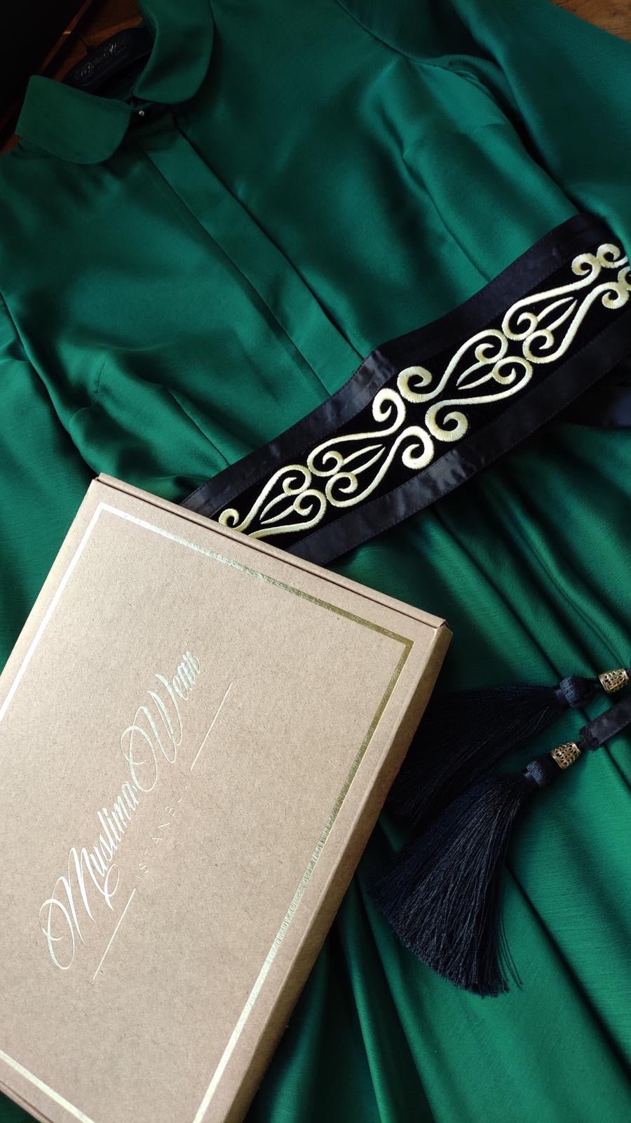 Shadow Green French chiffon dress