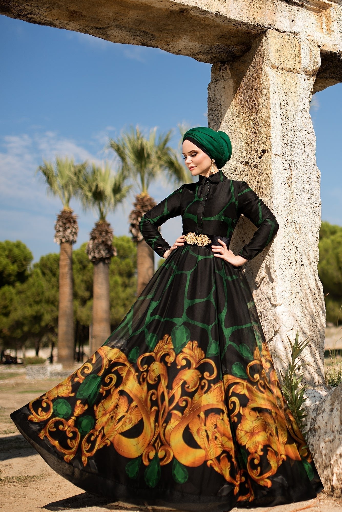 Shakira Green Chiffon Dress