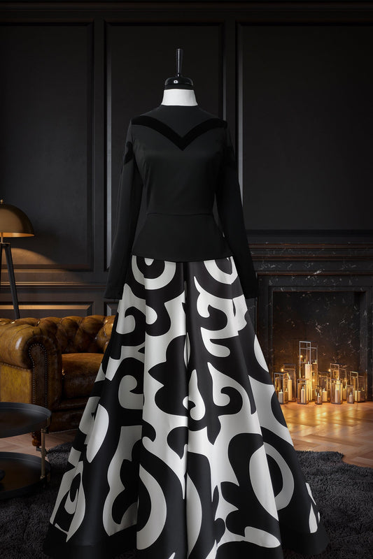 Silkway Skirt White Black